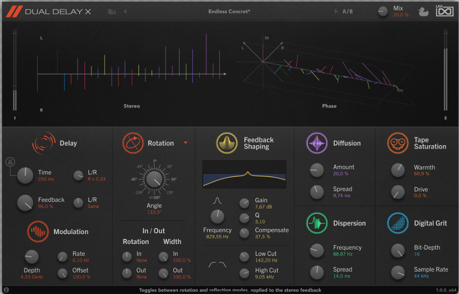 [空间延迟效果插件]UVI Dual Delay X v1.1.5 [WiN]-vst音频站