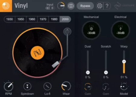 [老唱片模拟声音效果插件]iZotope Vinyl v1.12.1 v1.80 [WiN, MacOSX]-vst音频站