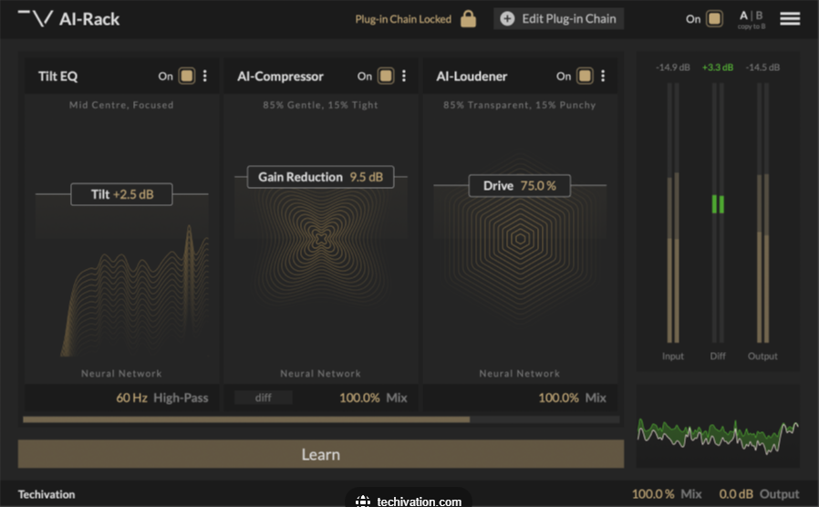 [新品：Al高级插件机架]Techivation AI-Rack v1.0.0-BUBBiX [WiN]-vst音频站