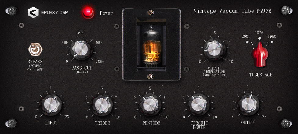 [老式真空管建模插件]Eplex7 DSP Vintage Vacuum Tube VD76 v1.0.0 [WiN]-vst音频站
