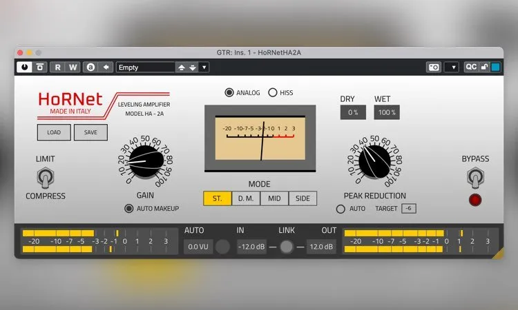 [传奇光电压缩器复刻版] Hornet Plugins HoRNet HA2A (Opto Compressor) v1.1.2 [WiN, MacOSX]-vst音频站