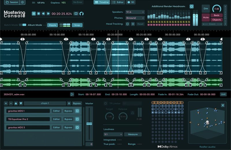 [杜比全景声 (Dolby Atmos) 一站式母带处理器] Fiedler Audio Mastering Console v2.0.0 Incl Patched and Keygen-R2R [WiN]-vst音频站