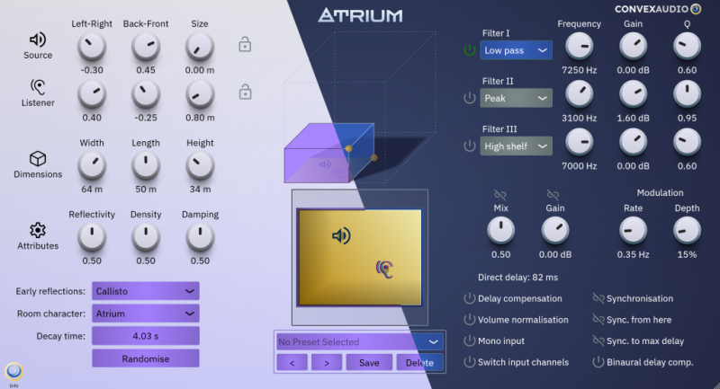 [新一代混响：声学空间模拟插件] Convex Audio Atrium v1.2.0 Patched Incl. Keygen-MOCHA [WiN]-vst音频站