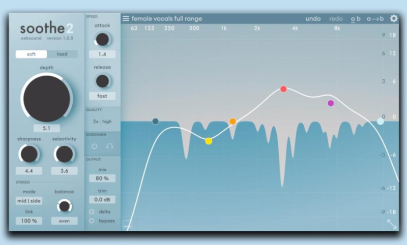 oeksound soothe2 v1.3.3 [U2B] [MacOSX] [动态共振抑制器]-vst音频站