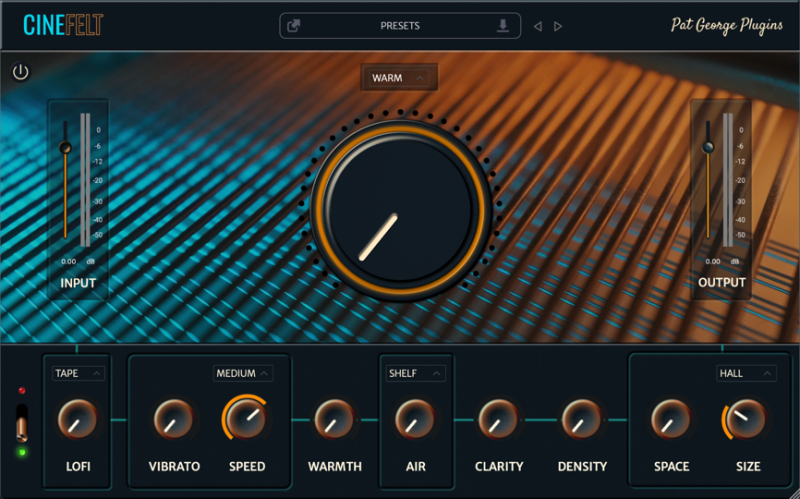 [电影级毛毡质感和 LoFi 音频效果插件]Pat George CINEFELT v1.0.3-Xdb [MacOSX]-vst音频站