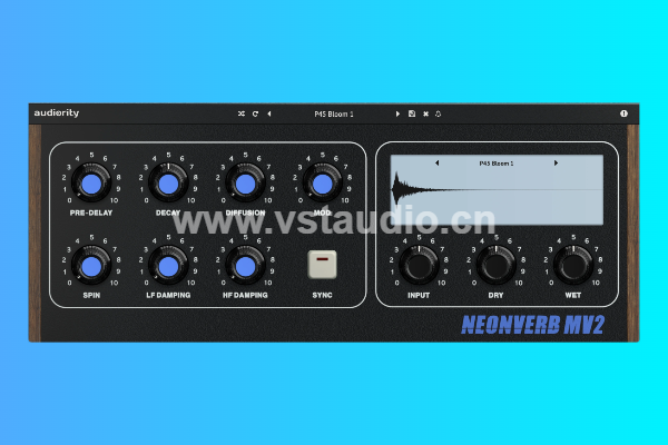 [复古氛围混响] Audiority NeonVerb MV2 v1.0.1 Incl Patched and Keygen-R2R [WiN]-vst音频站