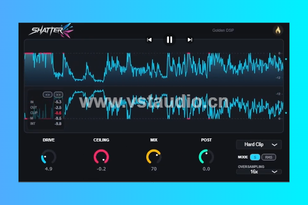 [可视化削波器] Golden DSP Shatter Clip v1.0 [WiN, MacOSX]-vst音频站