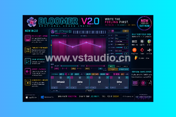 [情感 MIDI 和弦引擎] The Freequency BLOOMER v2 Emotional Chord Engine [WiN, MacOSX] - 百度夸克-vst音频站